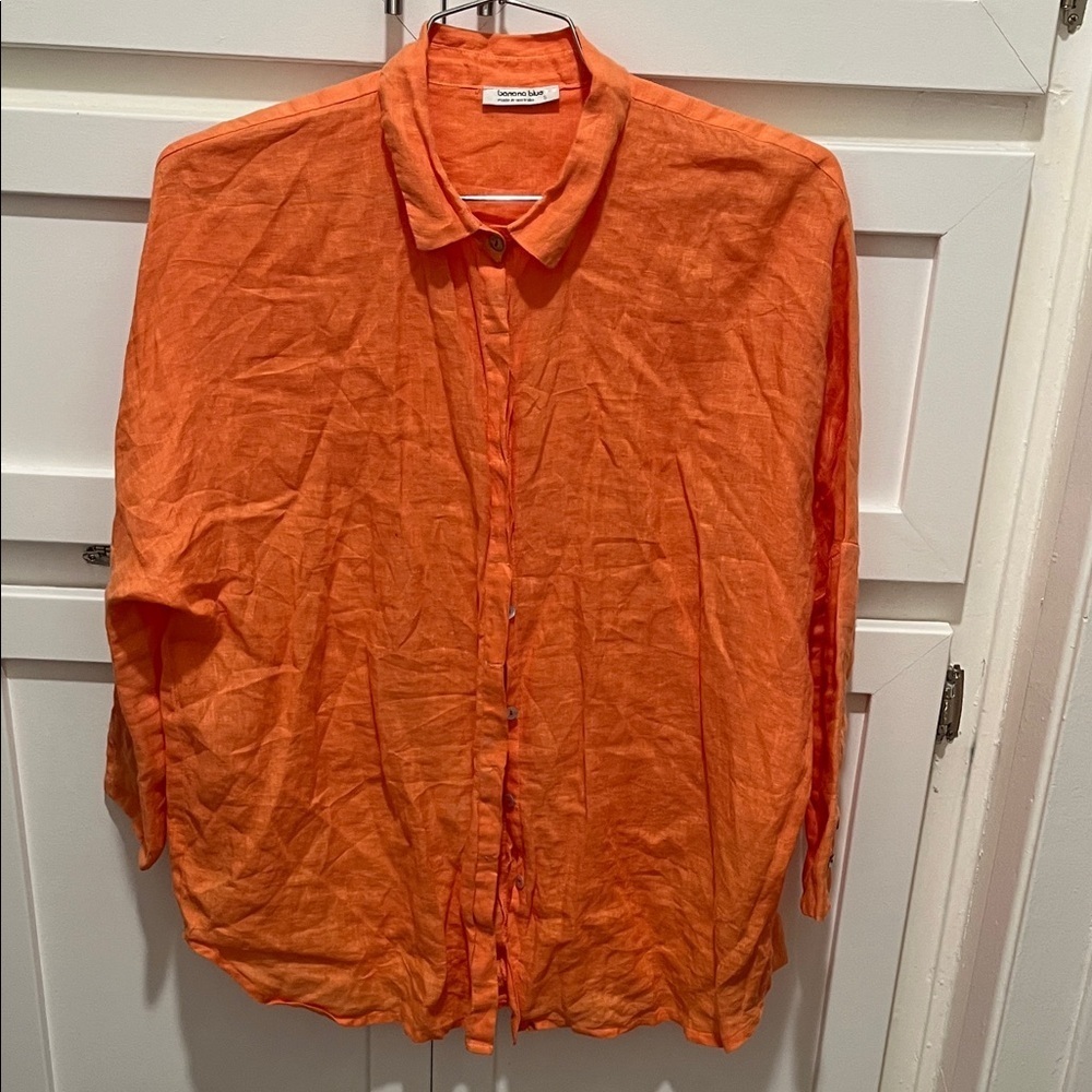 Orange Button-Up Shirt